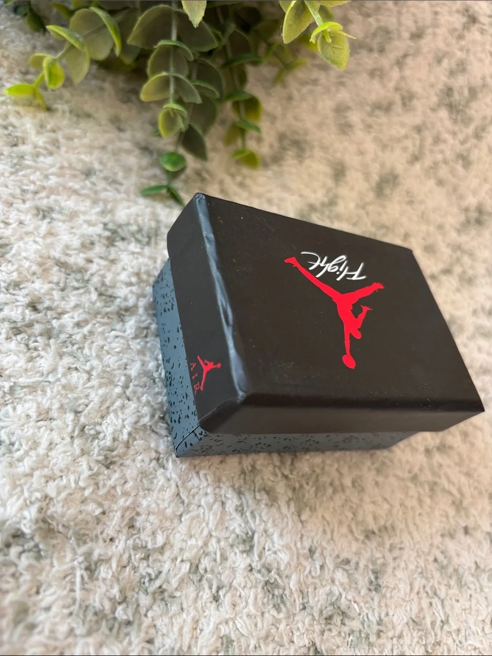 Air Jordan Red and Black 3D Mini Sneaker Keychain with Branded Box NWT 2”